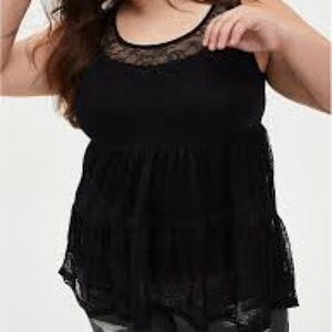 Babydoll Lace Tiered Tunic Tank